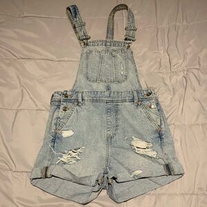 H&M DENIM OVERALL SHORTS